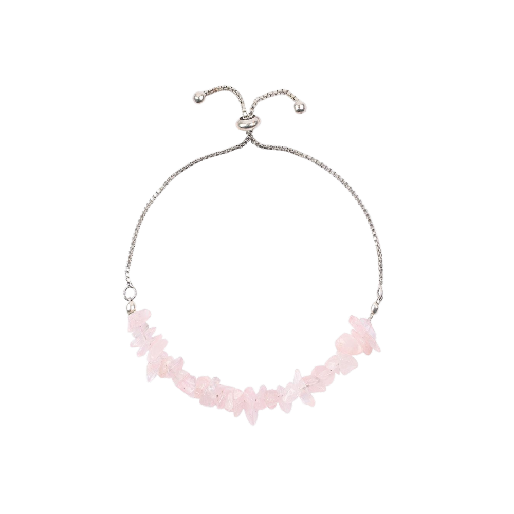 Rose Quartz Silver Bracelet